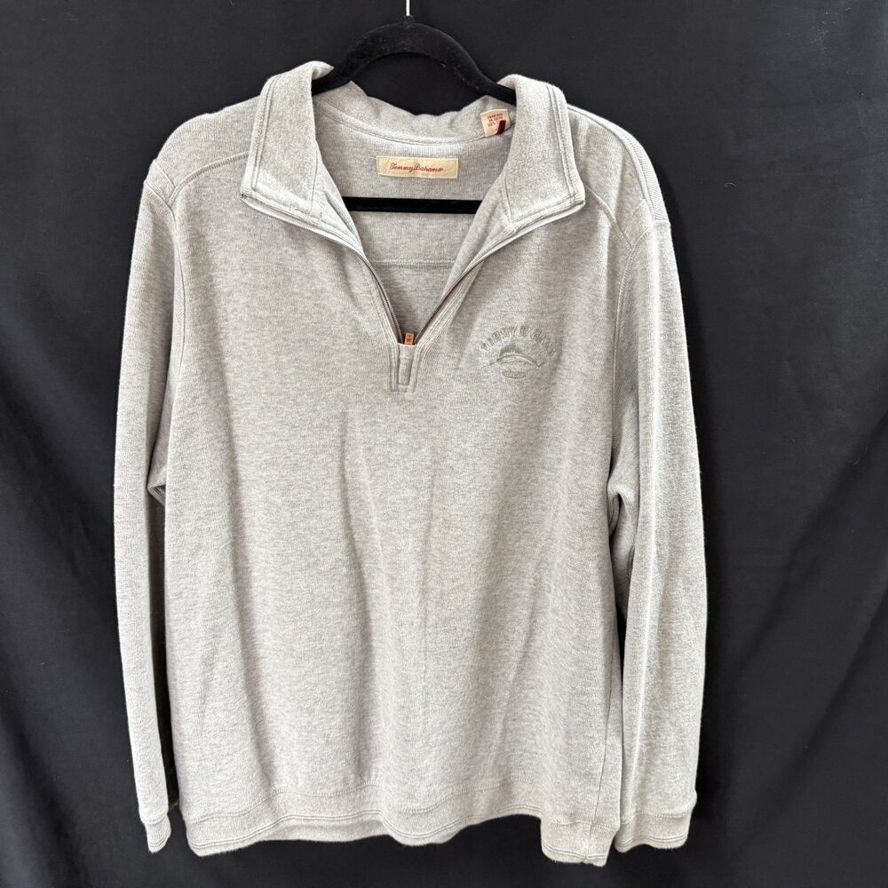 Tommy Bahamas Pull Over Lightweight Jacket ¼ Zip Gray L